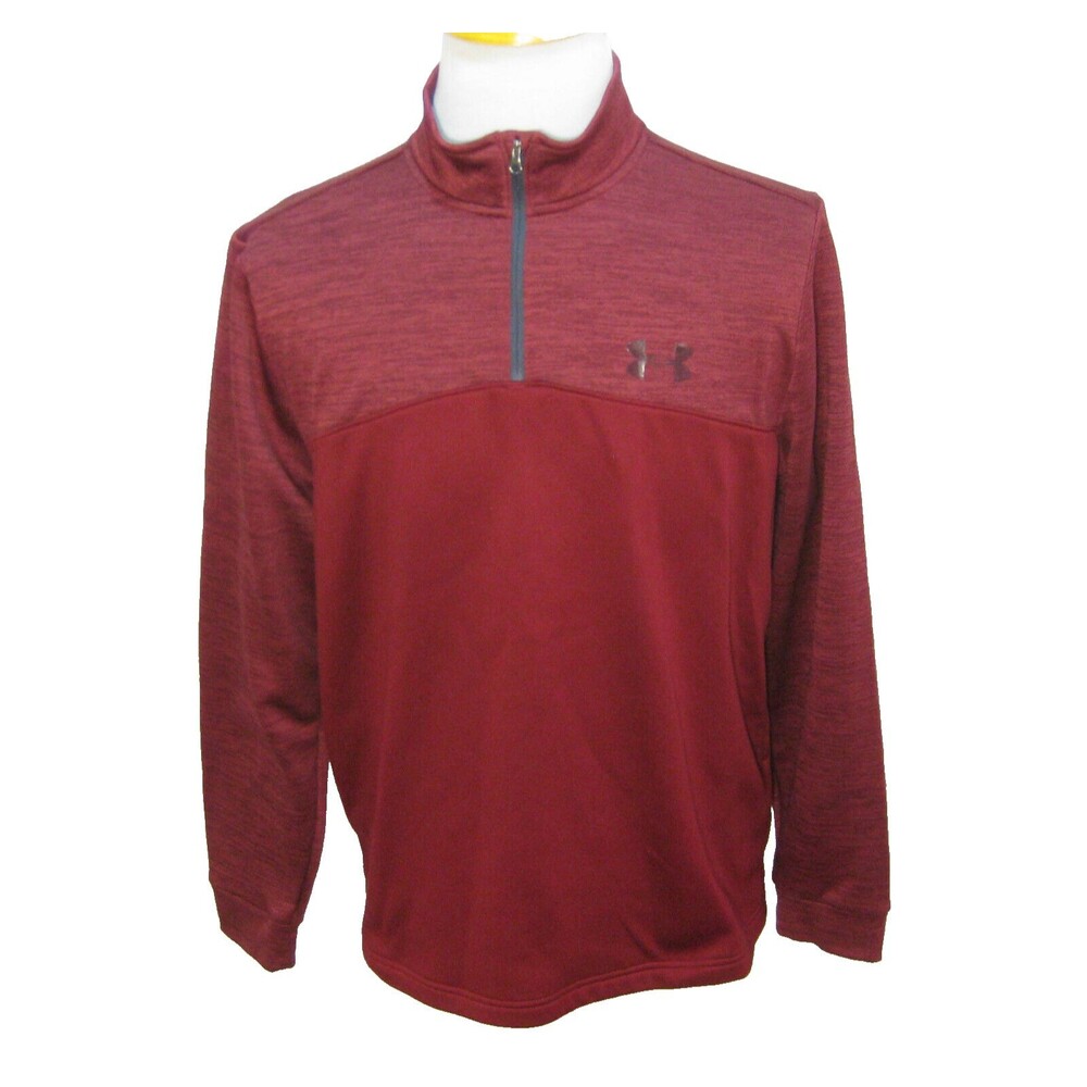 UNDER ARMOUR Men's (Size Large) Red Athletic Long Sleeve 1/4 Zip Sweatshirt Top